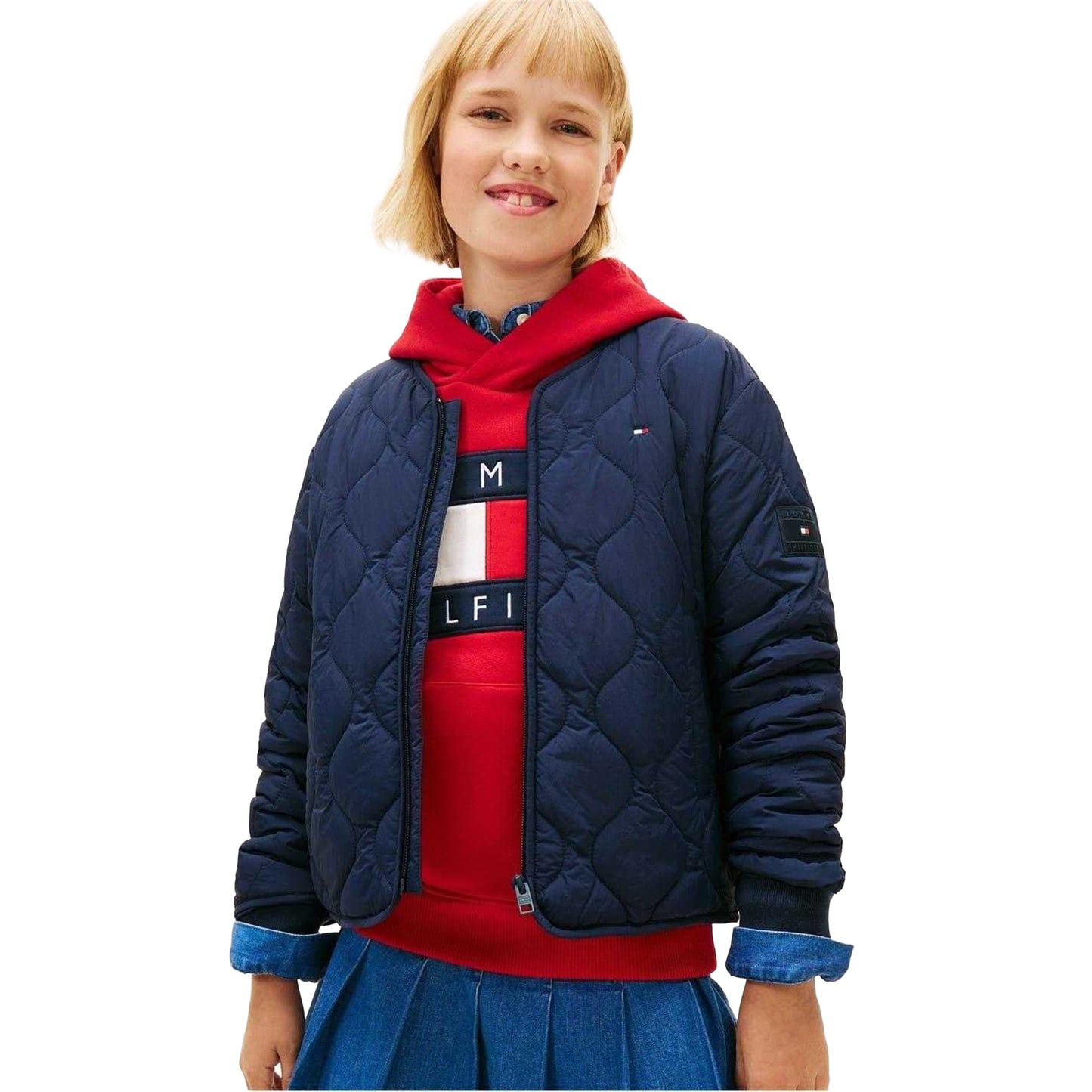 Night Navy - Back - Tommy Hilfiger Childrens-Kids Quilted Quilted Jacket