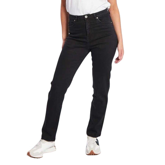 Black - Front - Be You Womens-Ladies Relaxed Mom Jeans