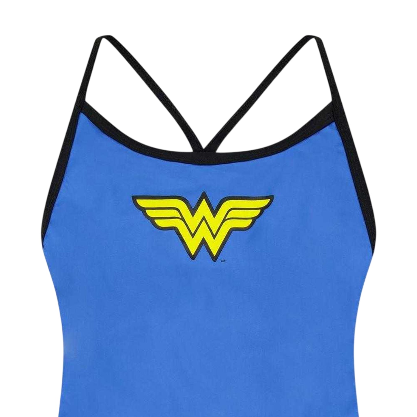 Blue - Side - Zoggs Girls Wonder Woman One Piece Swimsuit