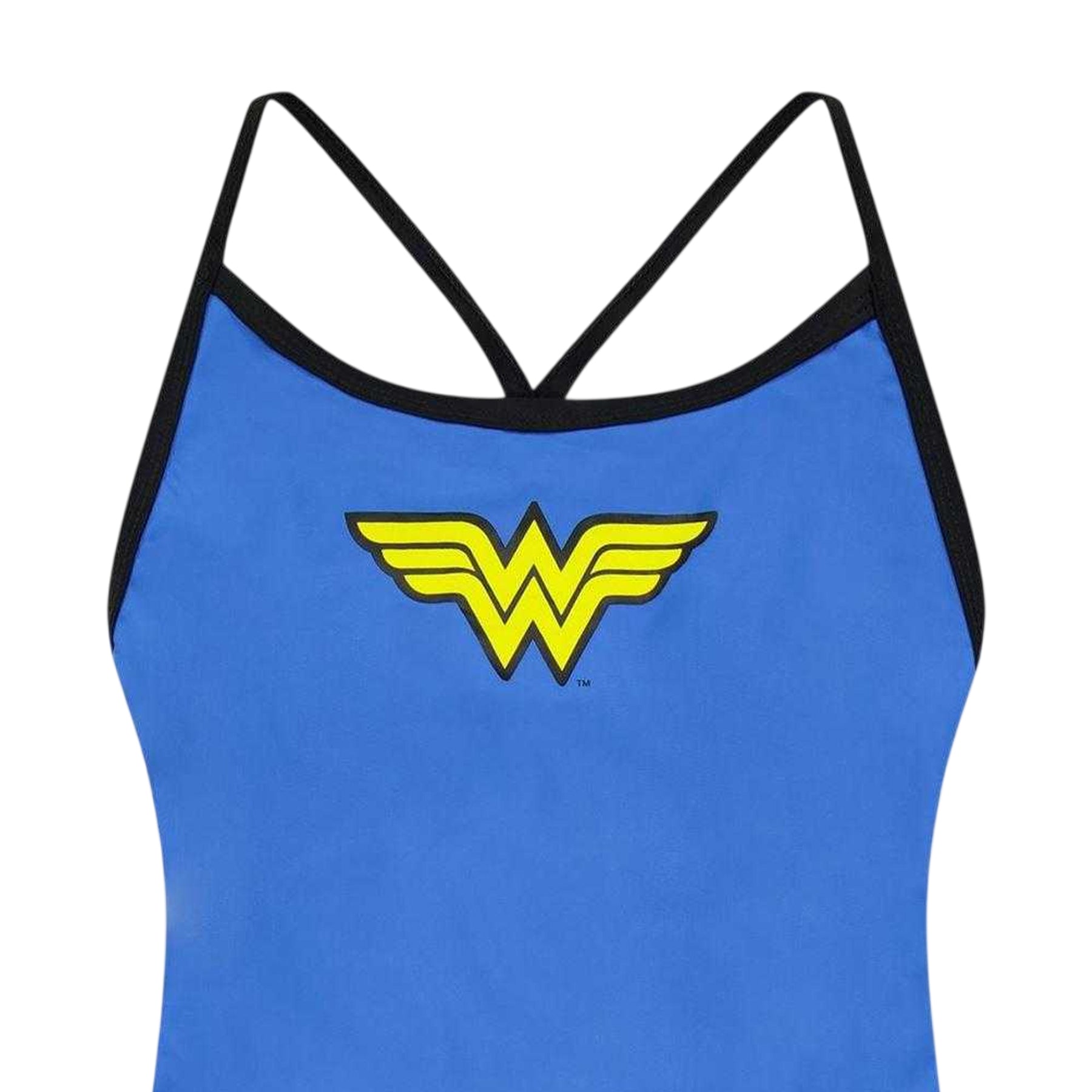 Blue - Side - Zoggs Girls Wonder Woman One Piece Swimsuit