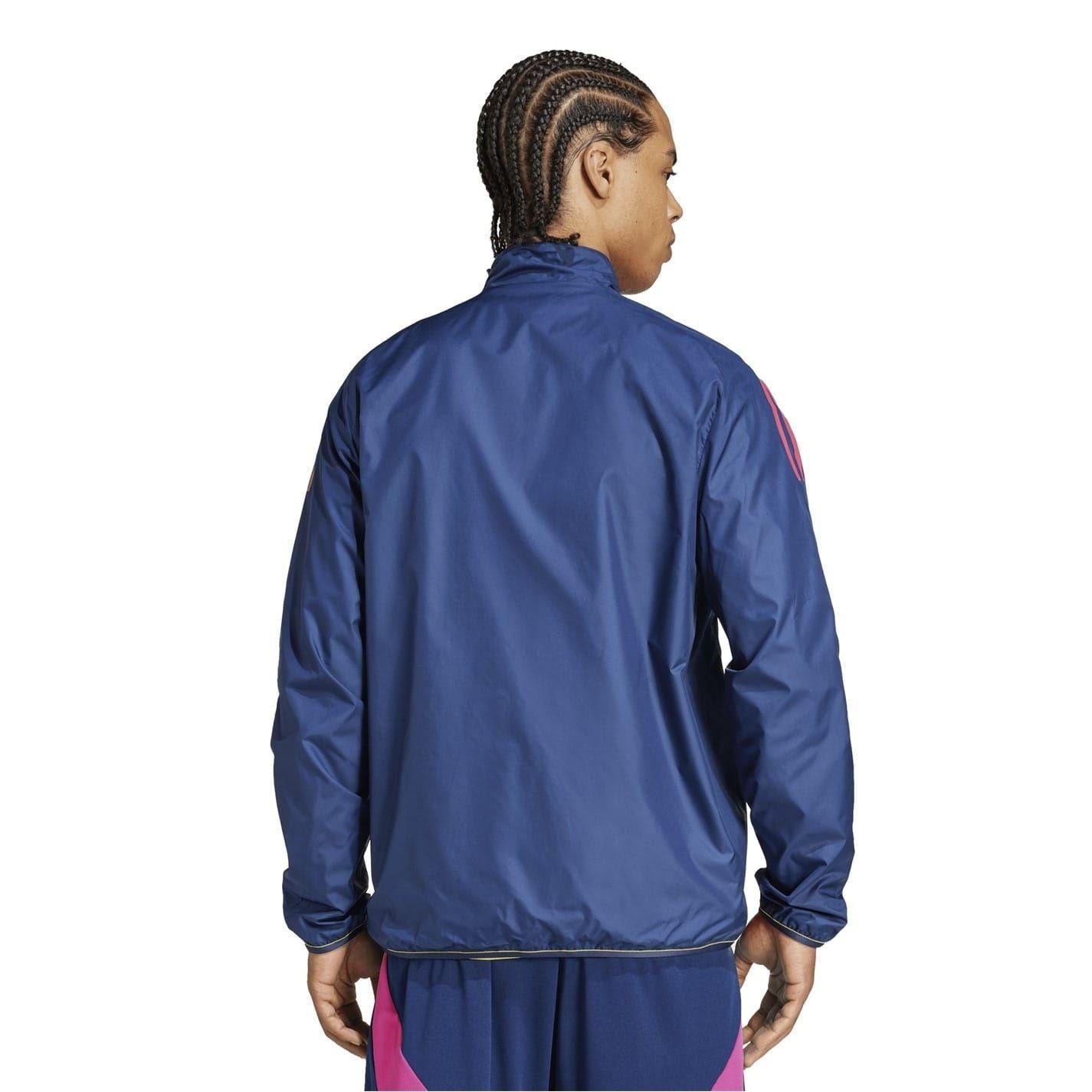 Dark Blue-Yellow - Back - Adidas Mens Sweden FA Anthem Jacket