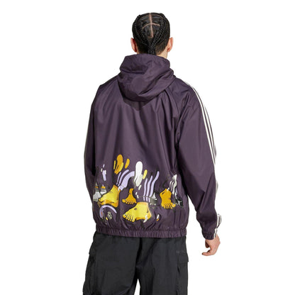 Aurora Black - Back - Adidas Mens Real Madrid Seasonal Water Resistant Anorak
