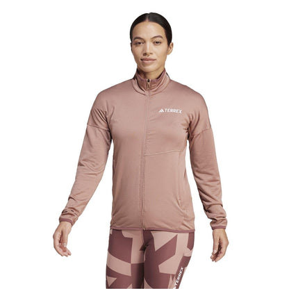 Warm Clay - Pack Shot - Adidas Womens-Ladies Terrex Xperior Climawarm Full Zip Track Top
