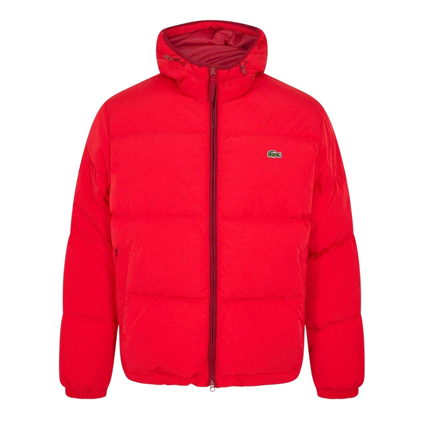 Red - Front - Lacoste Mens Heavyweight Quilted Puffer Jacket