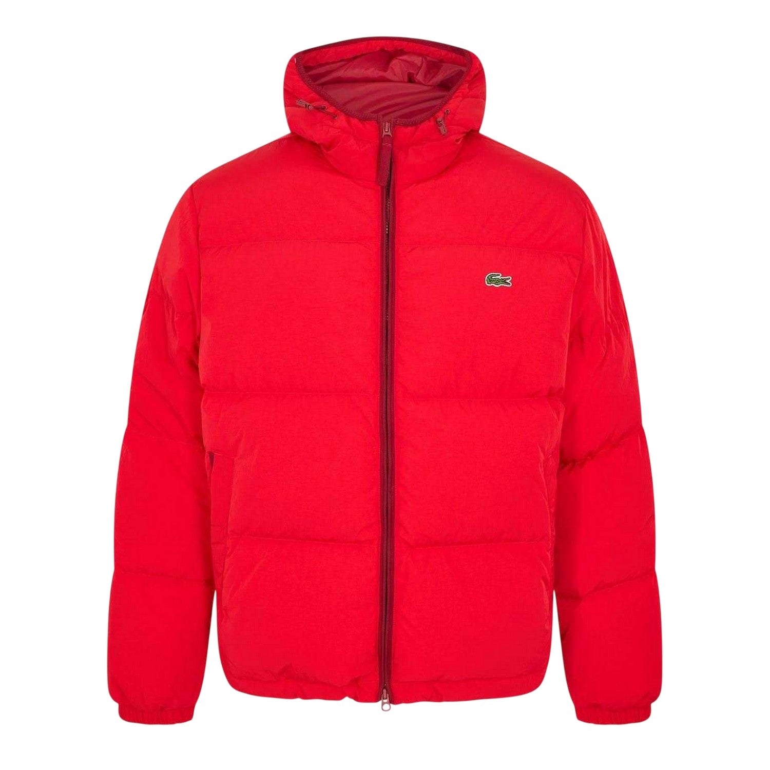 Red - Front - Lacoste Mens Heavyweight Quilted Puffer Jacket