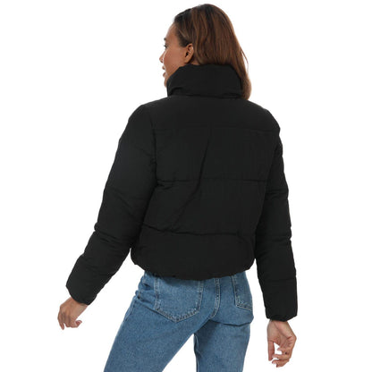 Black - Back - Only Womens-Ladies Dolly Short Puffer Jacket