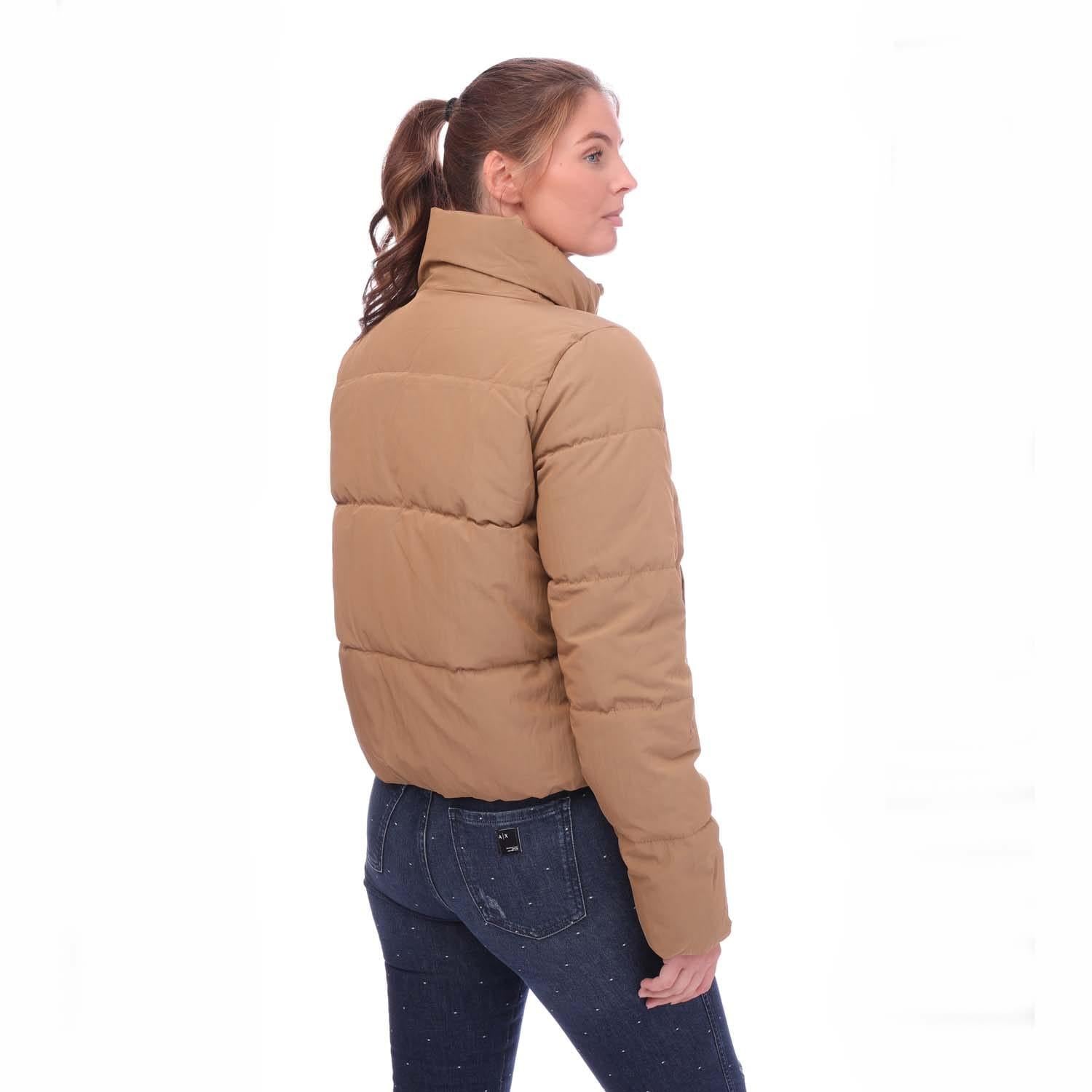 Beige - Back - Only Womens-Ladies Dolly Short Puffer Jacket