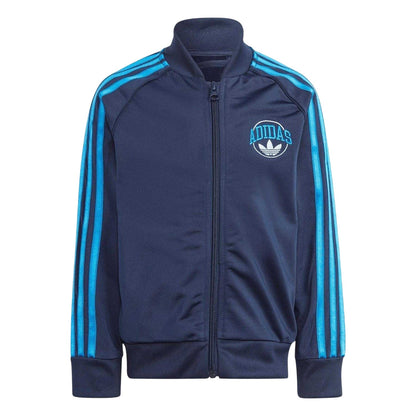 Indigo - Side - Adidas Childrens-Kids Superstar Varsity Tracksuit Set