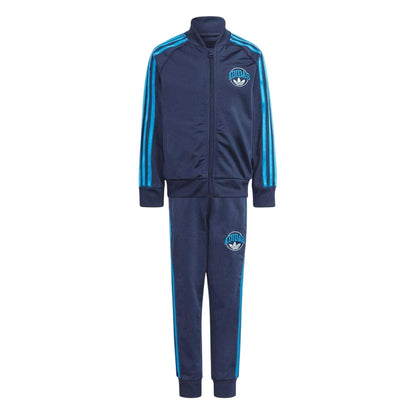 Indigo - Front - Adidas Childrens-Kids Superstar Varsity Tracksuit Set