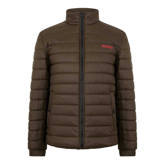 Dark Green - Front - Hugo Mens Horizontal Stripe Puffer Jacket