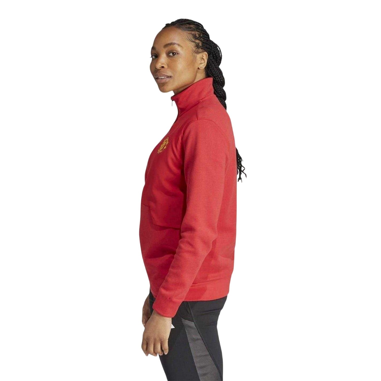 Red - Lifestyle - Adidas Womens-Ladies Anthem Manchester United FC Track Jacket