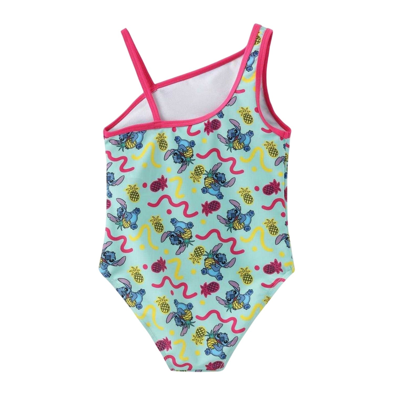 Blue - Back - Lilo & Stitch Girls Stitch Character One Piece Swimsuit