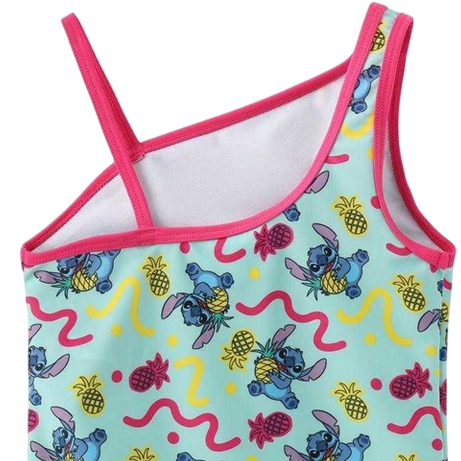 Blue - Side - Lilo & Stitch Girls Stitch Character One Piece Swimsuit