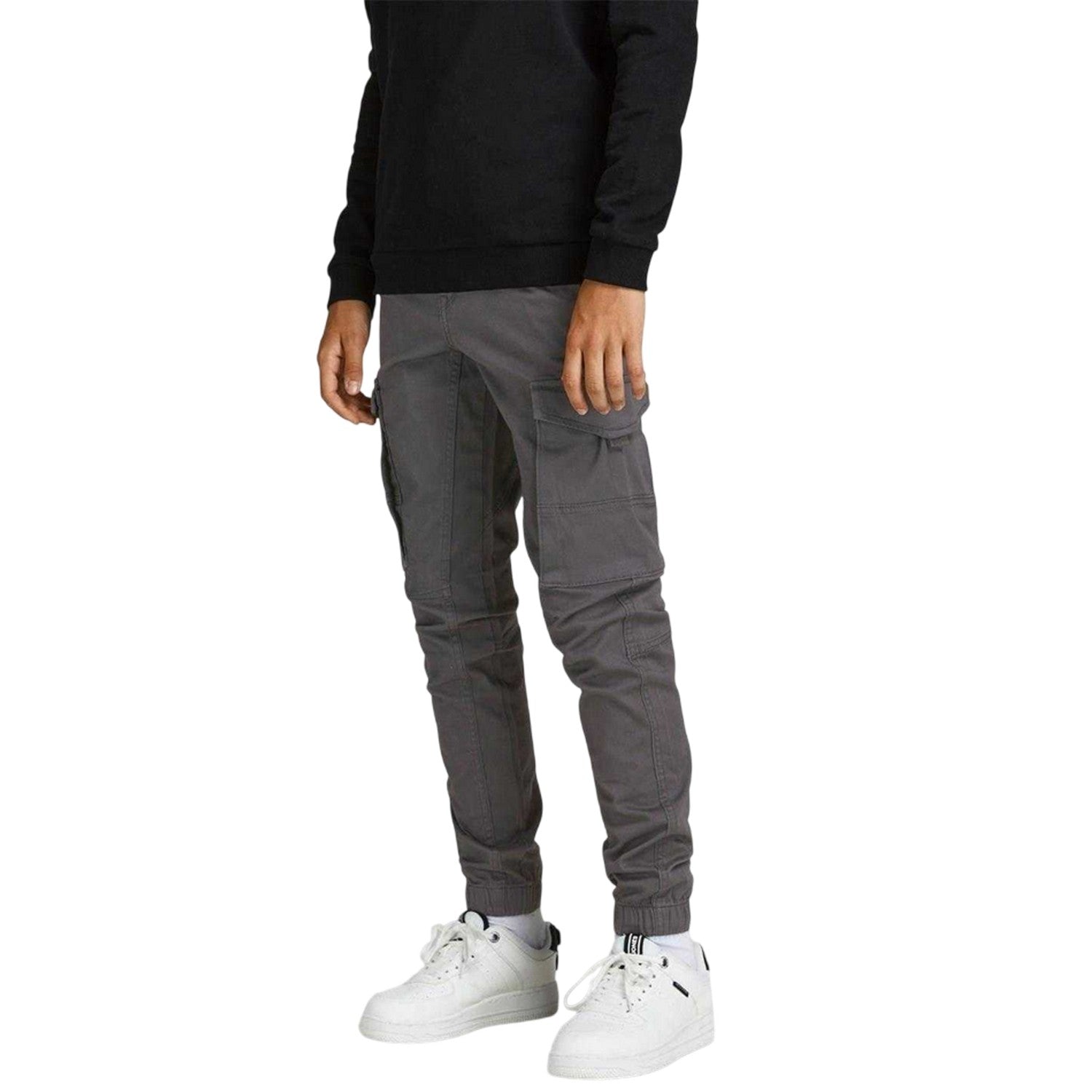 Asphalt - Side - Jack And Jones Boys Paul Flake Slim Cargo Trousers