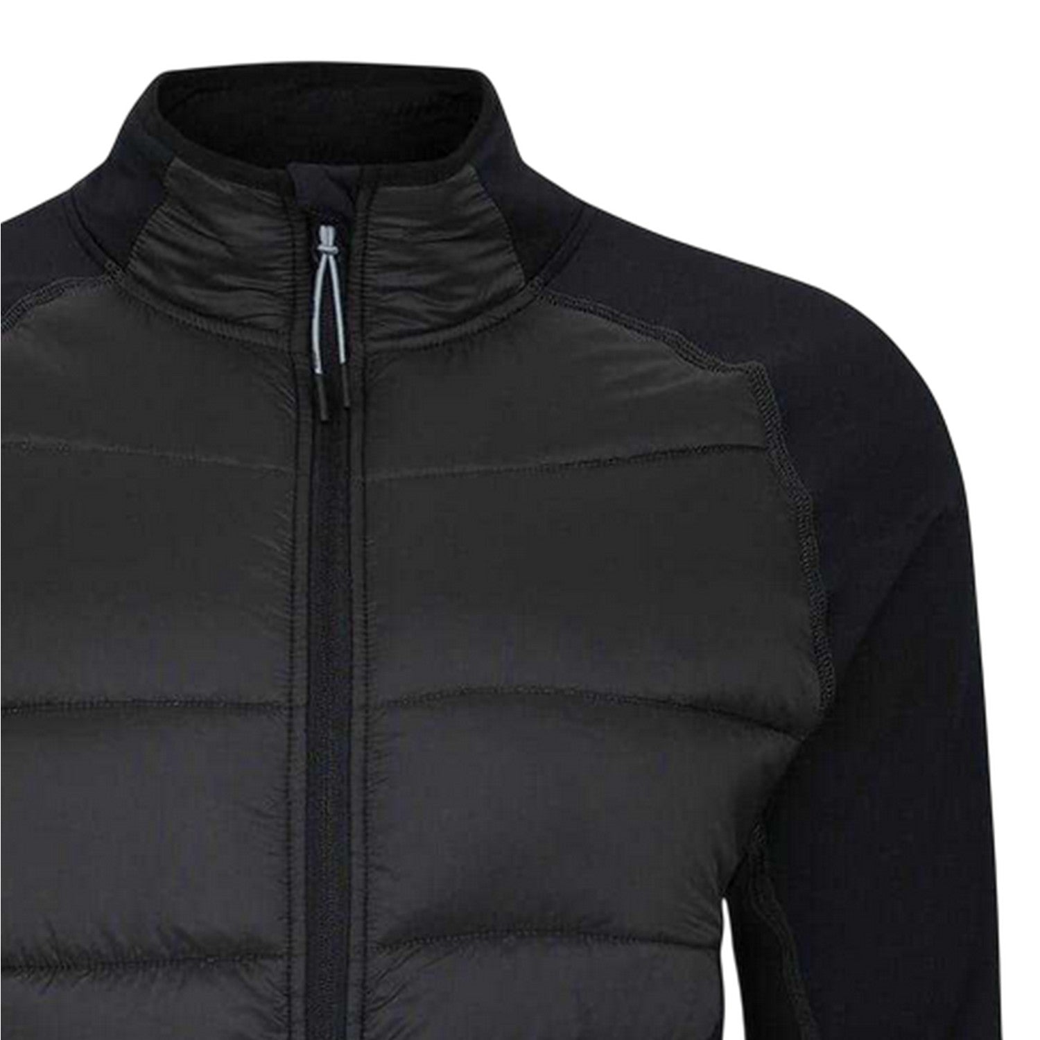 Black - Side - Umbro Mens Fleece Hybrid Jacket