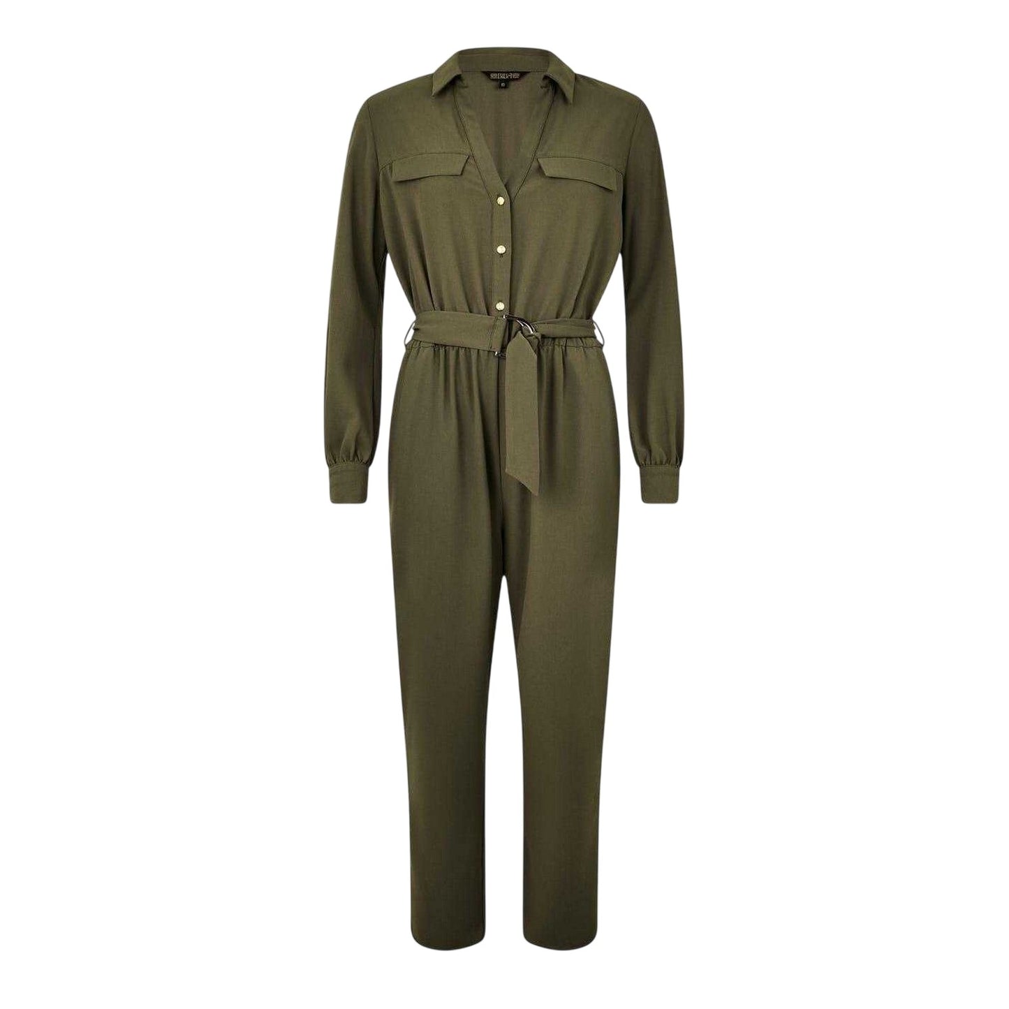 Khaki Green - Front - Biba Womens-Ladies Tailored Cocktail Jumpsuit