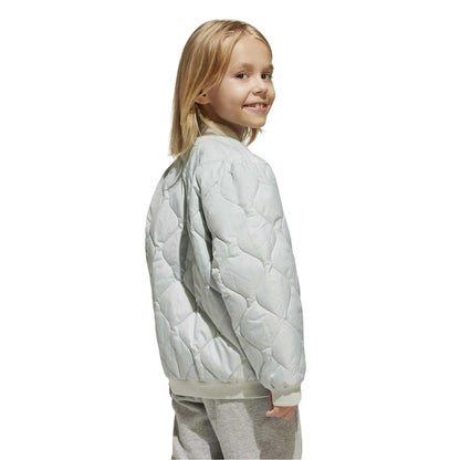Silver-Black - Side - Adidas Childrens-Kids Regular Puffer Jacket