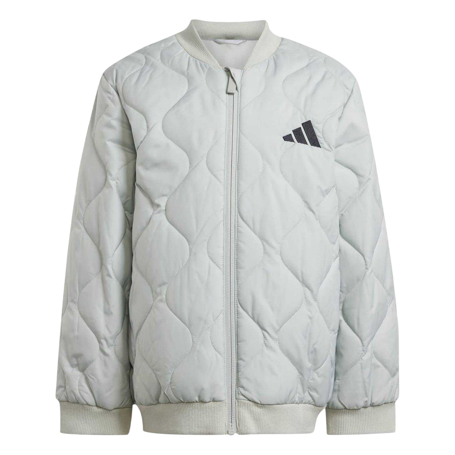Silver-Black - Front - Adidas Childrens-Kids Regular Puffer Jacket