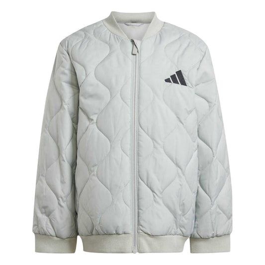 Silver-Black - Front - Adidas Childrens-Kids Regular Puffer Jacket
