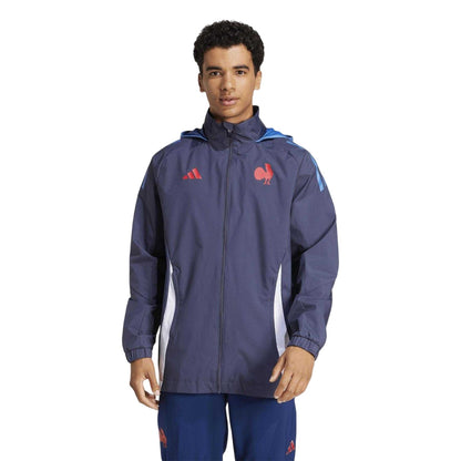Shadow Blue - Pack Shot - Adidas Mens France Rugby Anorak