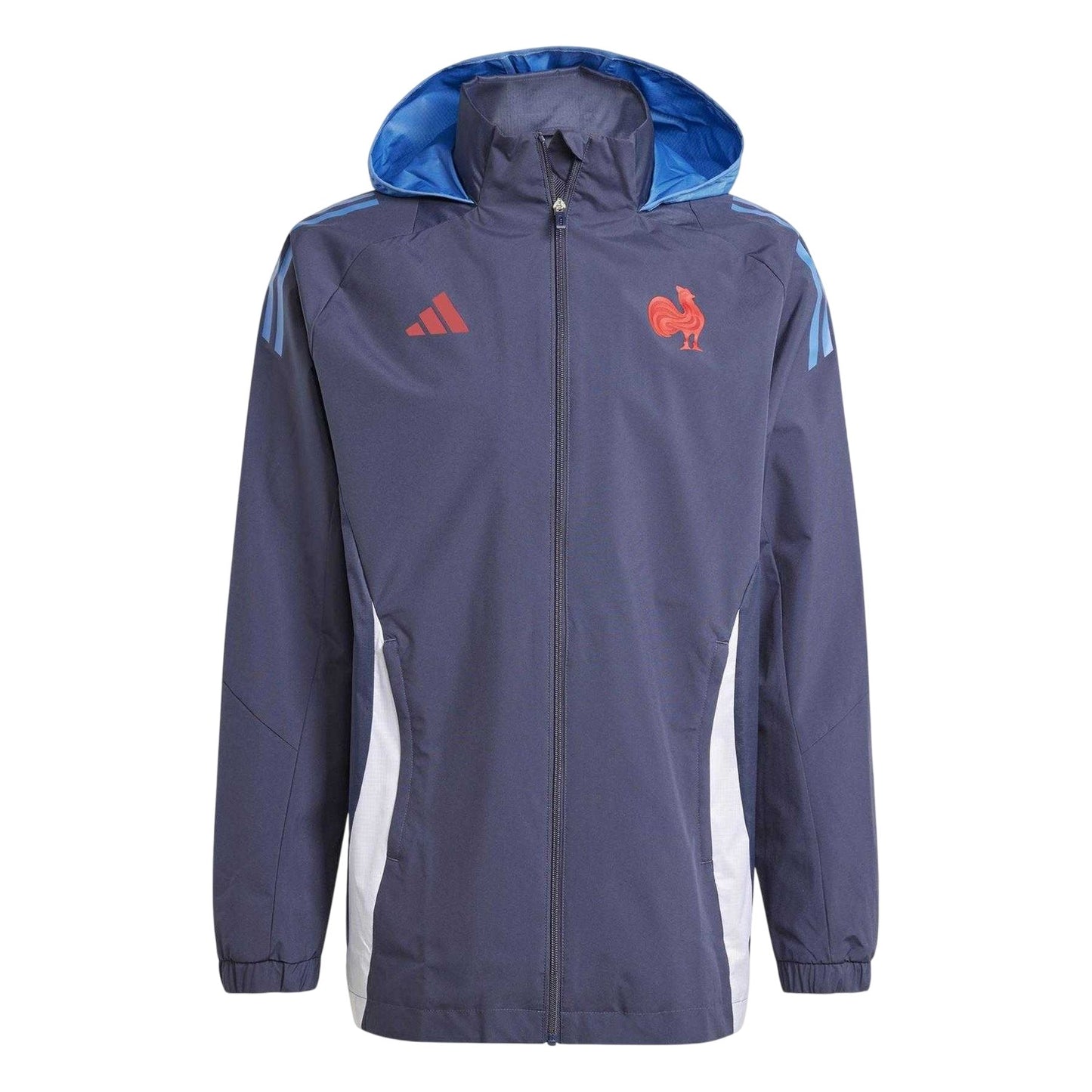 Shadow Blue - Front - Adidas Mens France Rugby Anorak