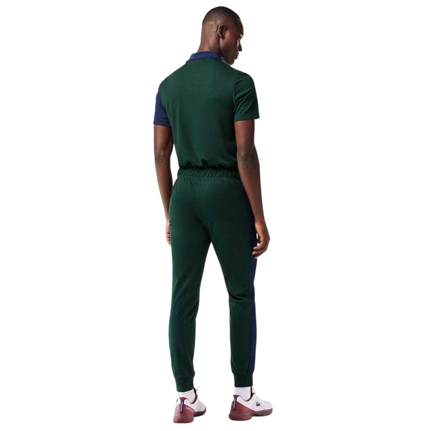 Green-Navy - Back - Lacoste Mens Contrast Panel Tapered Joggers