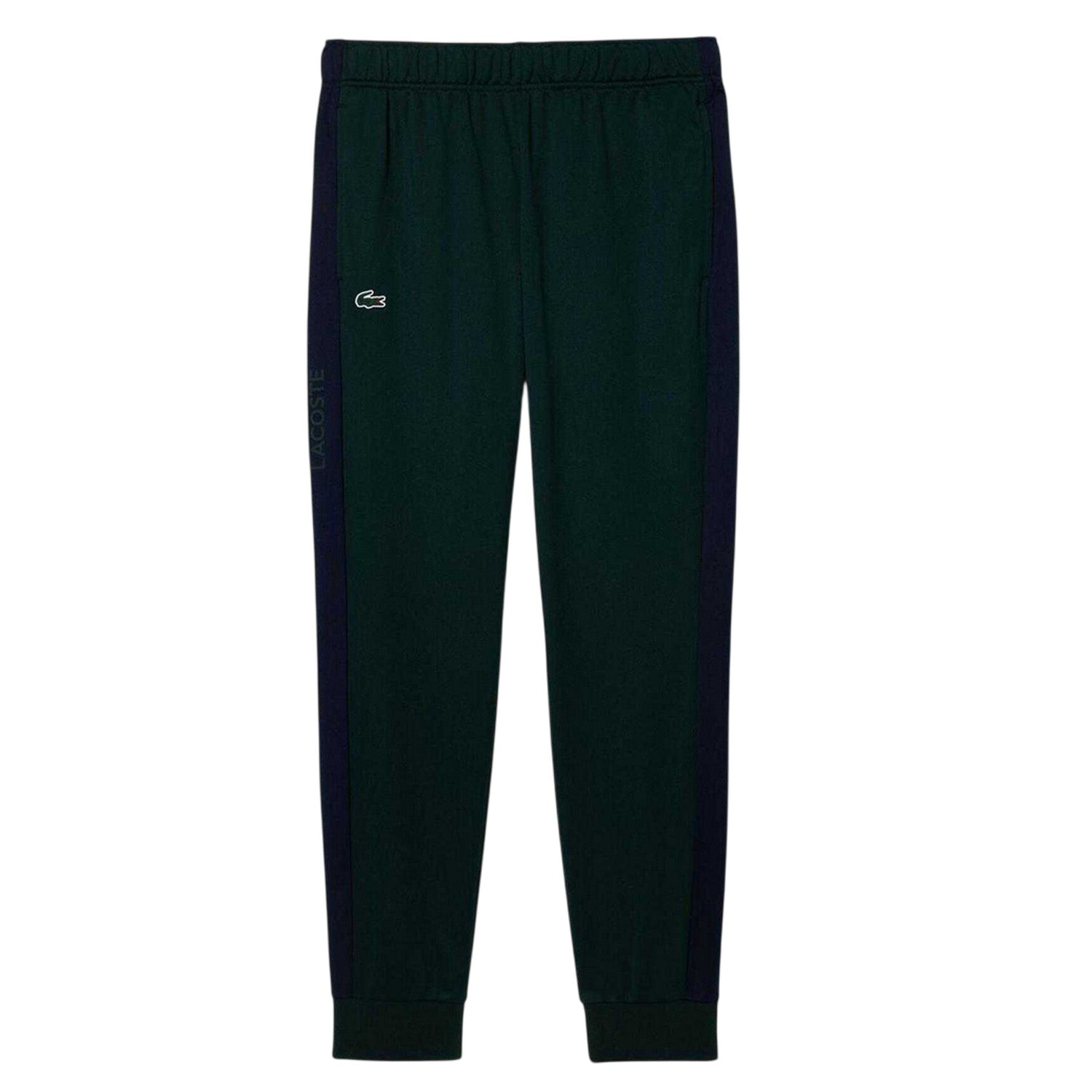 Green-Navy - Front - Lacoste Mens Contrast Panel Tapered Joggers