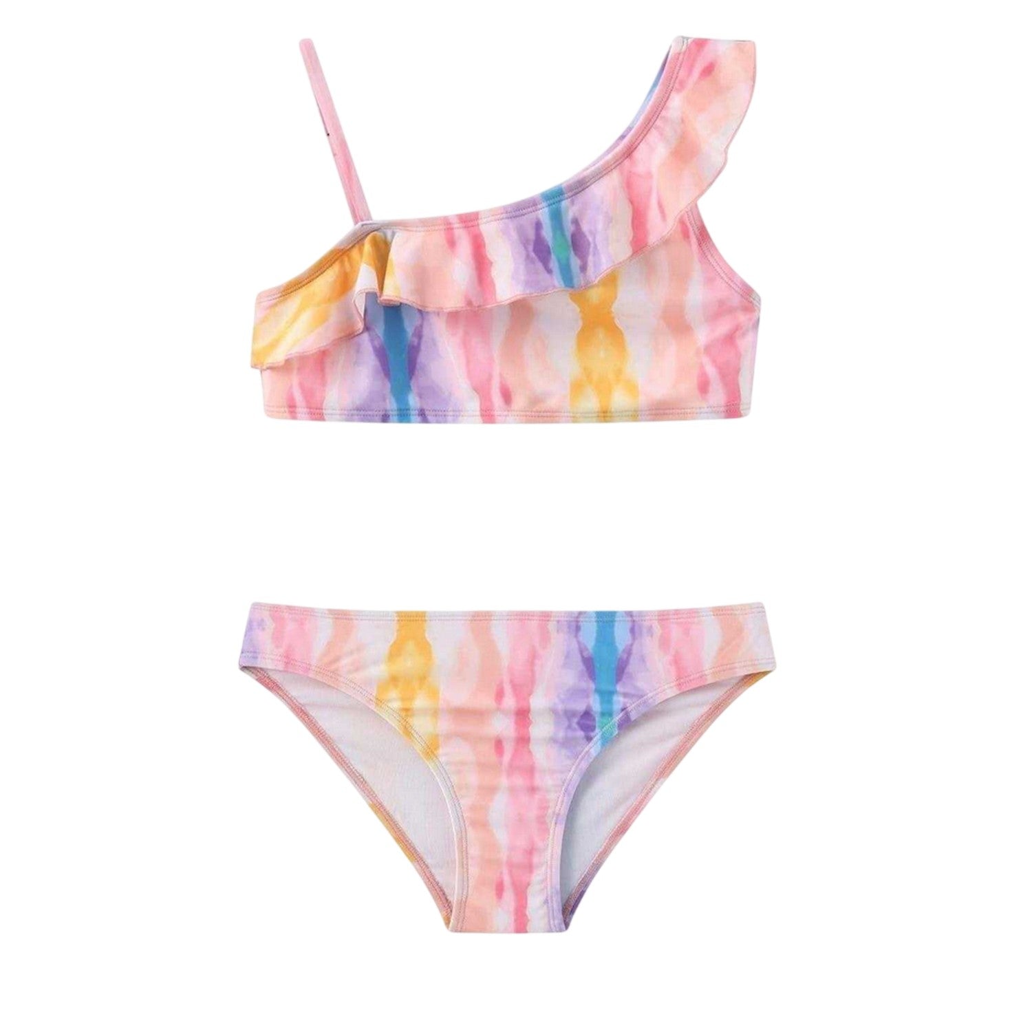 Rainbow - Front - Star Girls Two-Piece Swimsuit