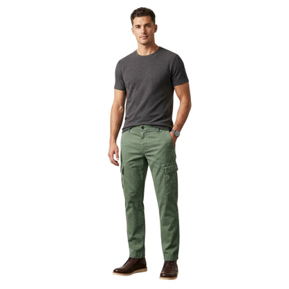 Green - Side - Boss Mens Tailored Cargo Trousers