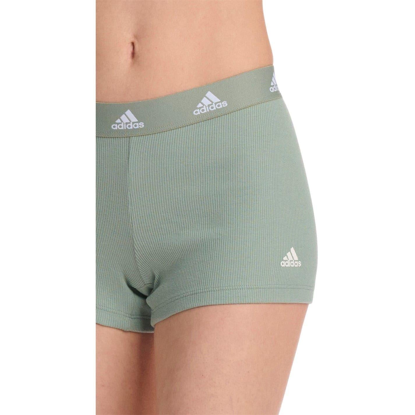 Olive Green - Side - Adidas Womens-Ladies Boxer Shorts