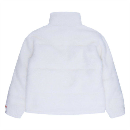 Off White - Back - Ellesse Mens Quilted Teddy Fleece Jacket