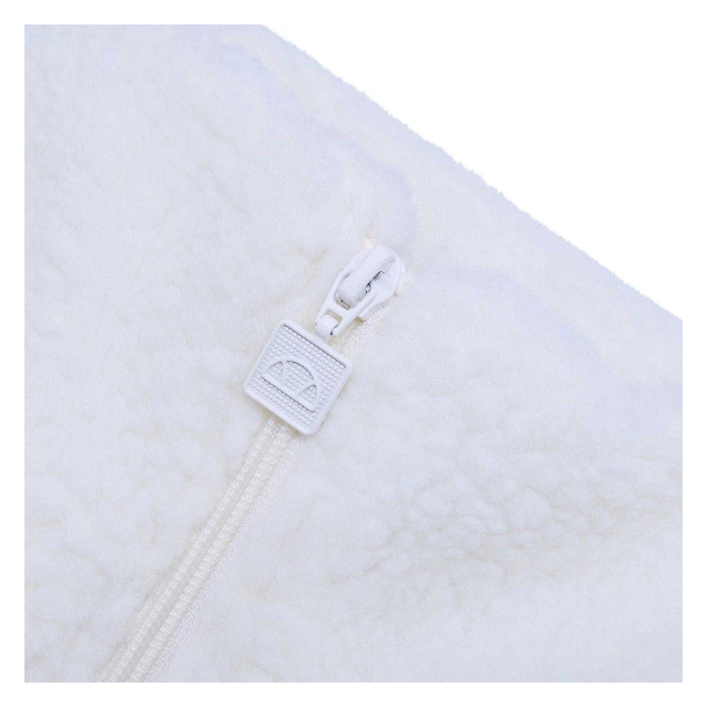 Off White - Pack Shot - Ellesse Mens Quilted Teddy Fleece Jacket