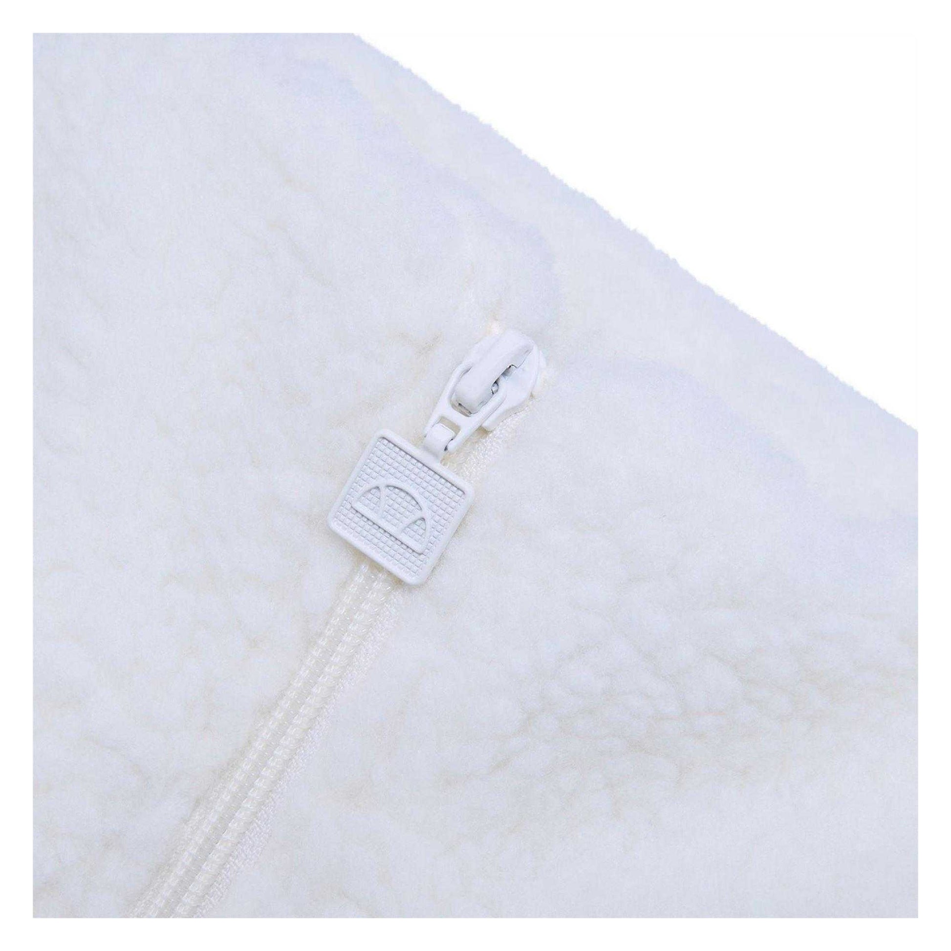 Off White - Pack Shot - Ellesse Mens Quilted Teddy Fleece Jacket