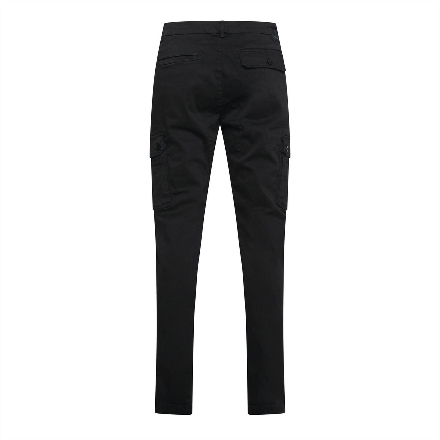 Black - Back - Replay Mens Cotton Denim Slim Cargo Trousers