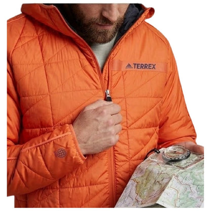 Orange - Side - Adidas Mens Puffer Jacket