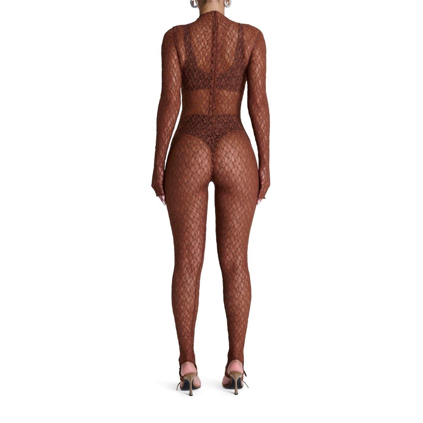 Brown Sugar - Back - Ward Womens-Ladies Lace Jumpsuit