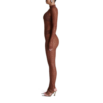 Brown Sugar - Side - Ward Womens-Ladies Lace Jumpsuit