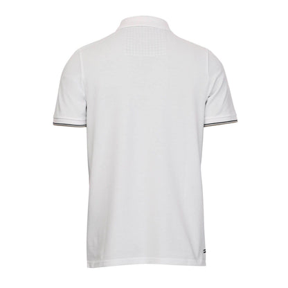 White - Back - Weekend Offender Mens Teresina Checked Trim Polo Shirt