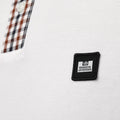 White - Close up - Weekend Offender Mens Teresina Checked Trim Polo Shirt