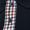 Navy - Pack Shot - Weekend Offender Mens Teresina Checked Trim Polo Shirt