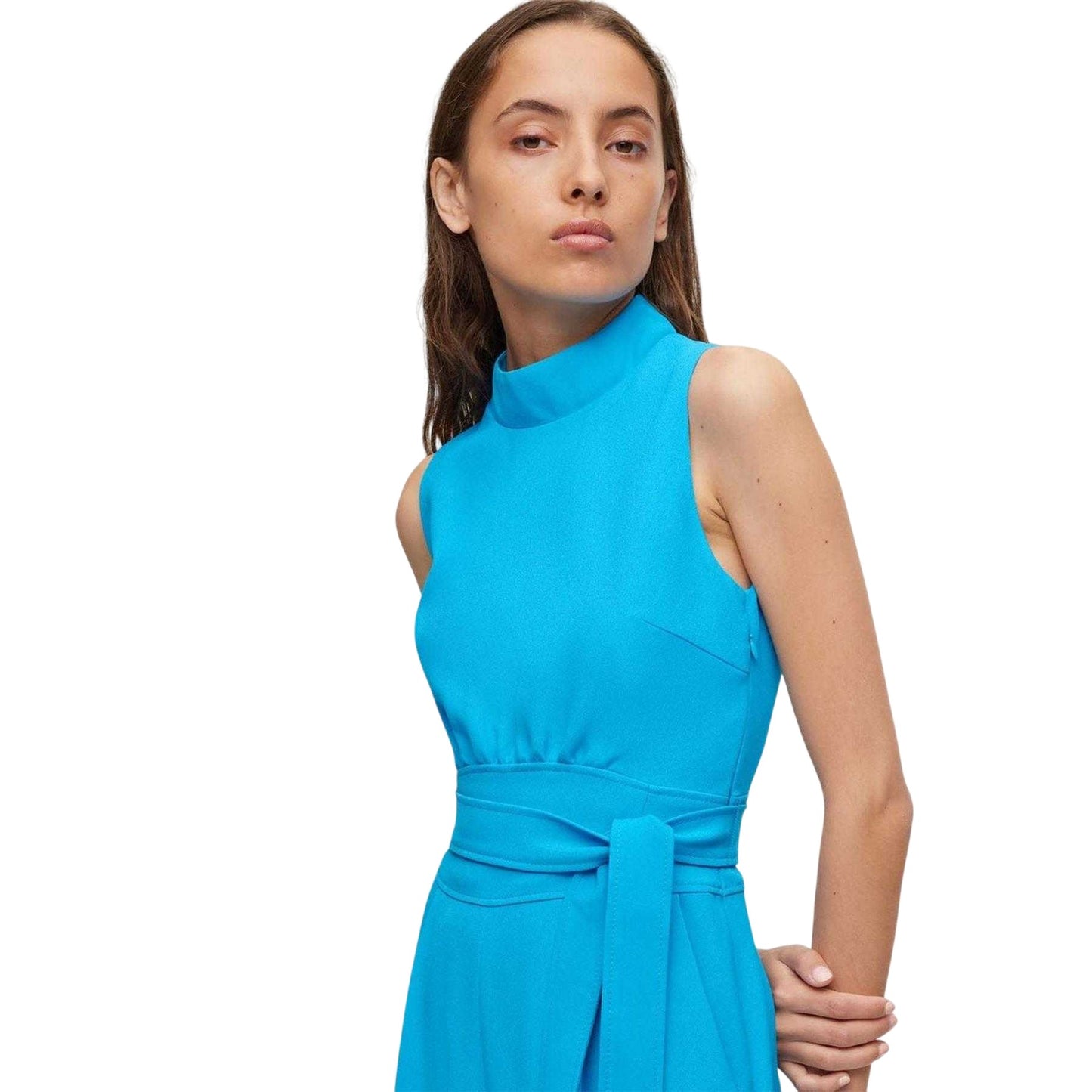 Blue - Side - Hugo Womens-Ladies Kisuse Polyester Blend Jumpsuit