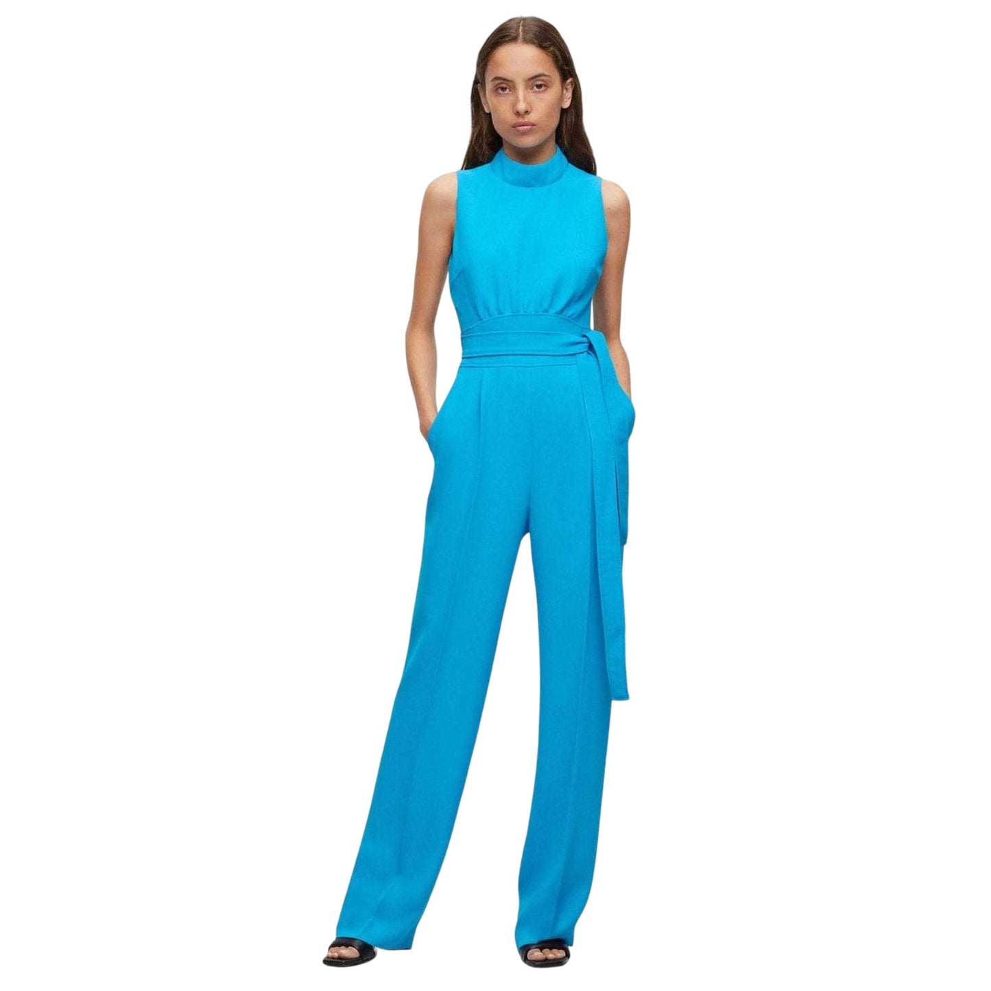 Blue - Lifestyle - Hugo Womens-Ladies Kisuse Polyester Blend Jumpsuit