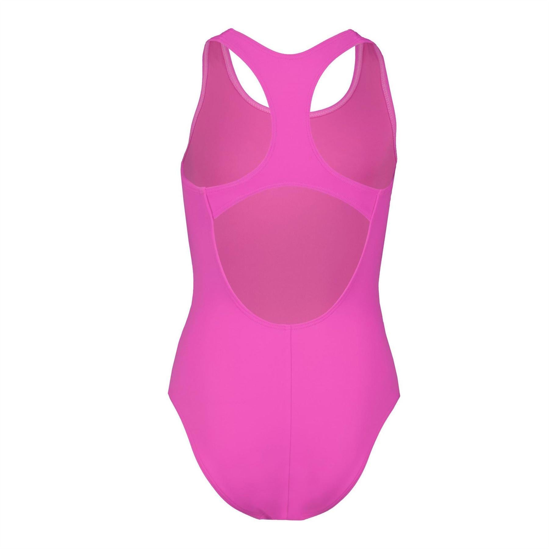Fluorescent Pink - Back - Puma Girls Racerback One Piece Swimsuit