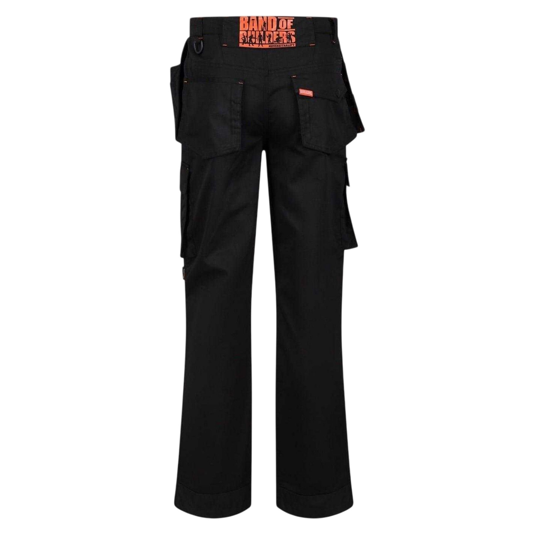 Black - Back - Band Of Builders Mens Work Cargo Trousers