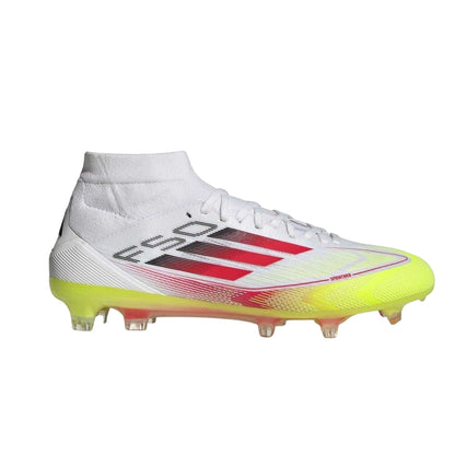 White-Red - Front - Adidas Womens-Ladies F50 Pro Mid Cut Flat Firm Ground Football Boots