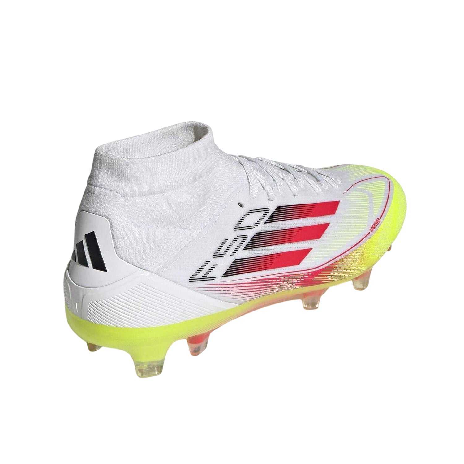 White-Red - Back - Adidas Womens-Ladies F50 Pro Mid Cut Flat Firm Ground Football Boots