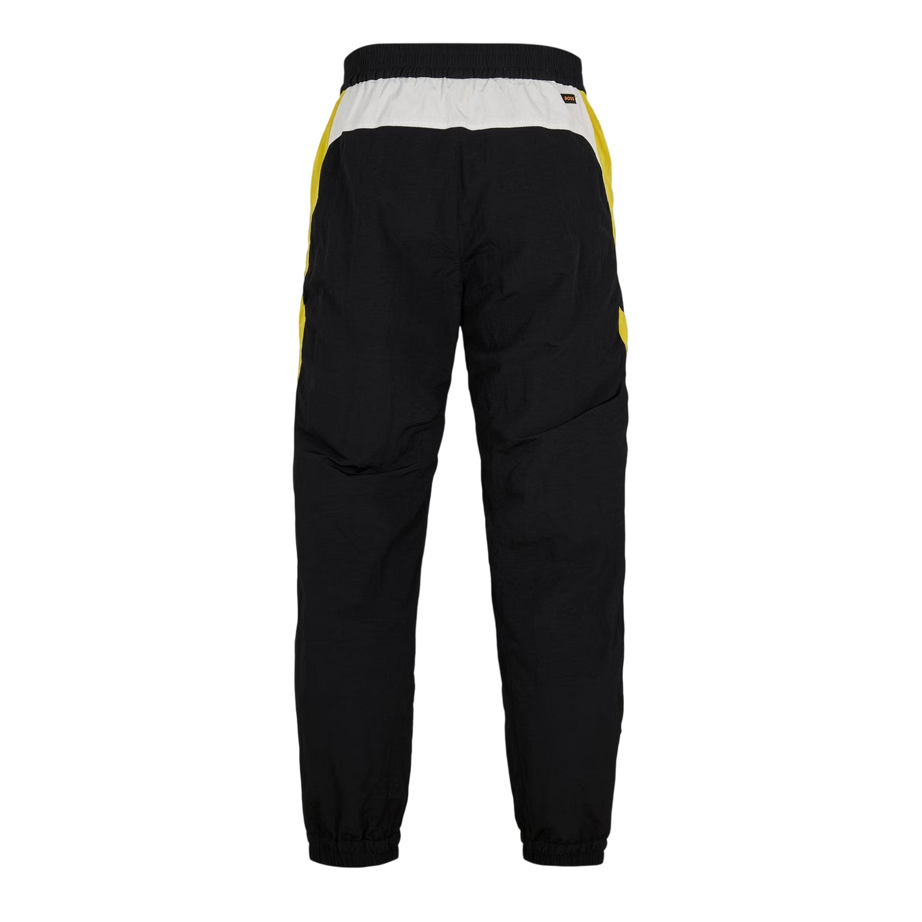 Black-Yellow - Back - Boss Mens Srack Straight Trousers