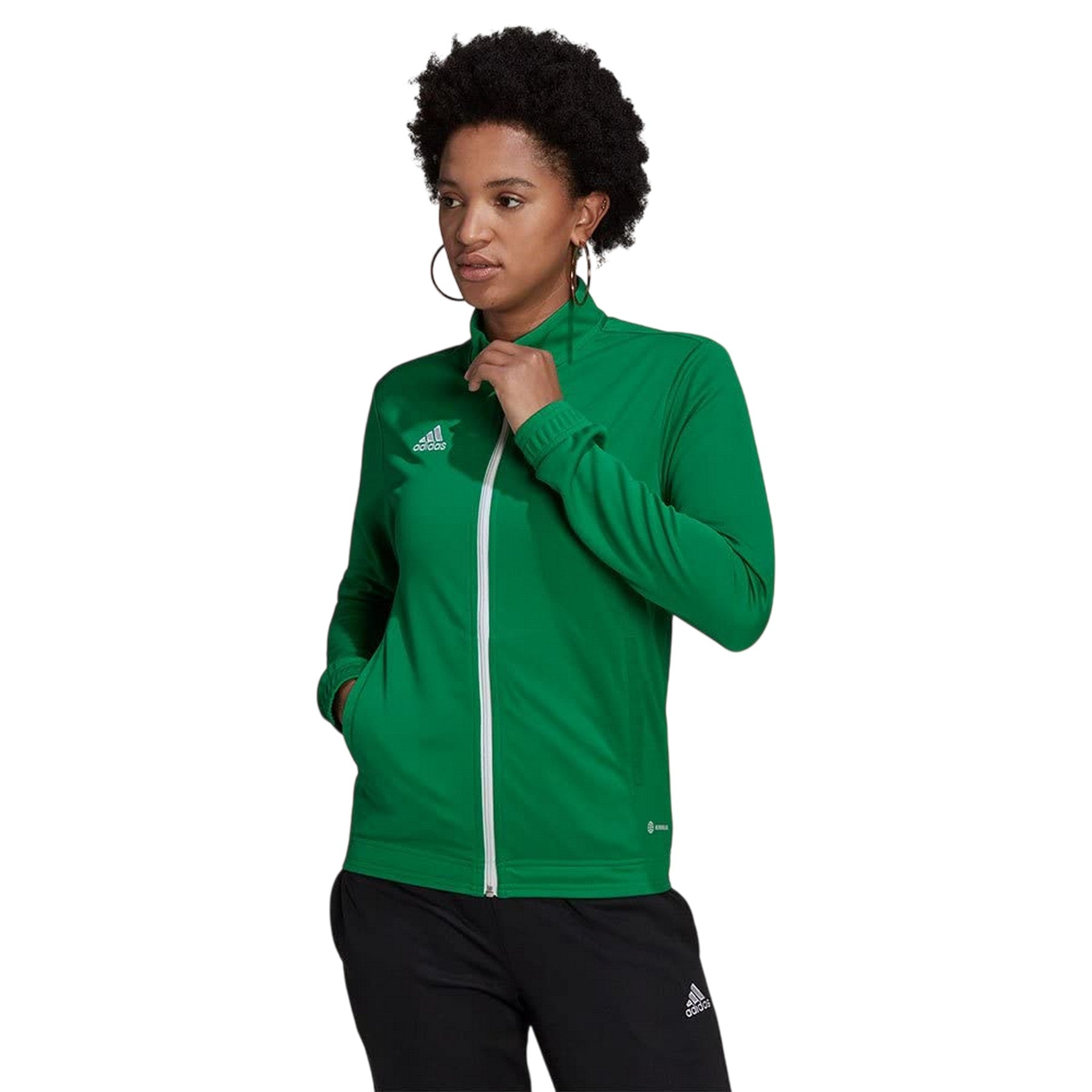 Green-White - Side - Adidas Womens-Ladies Entrada 22 Track Jacket