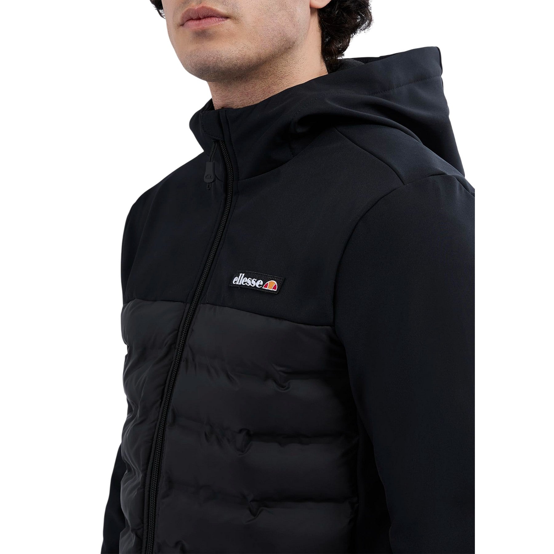 Black - Side - Ellesse Mens Cassiano Puffer Jacket