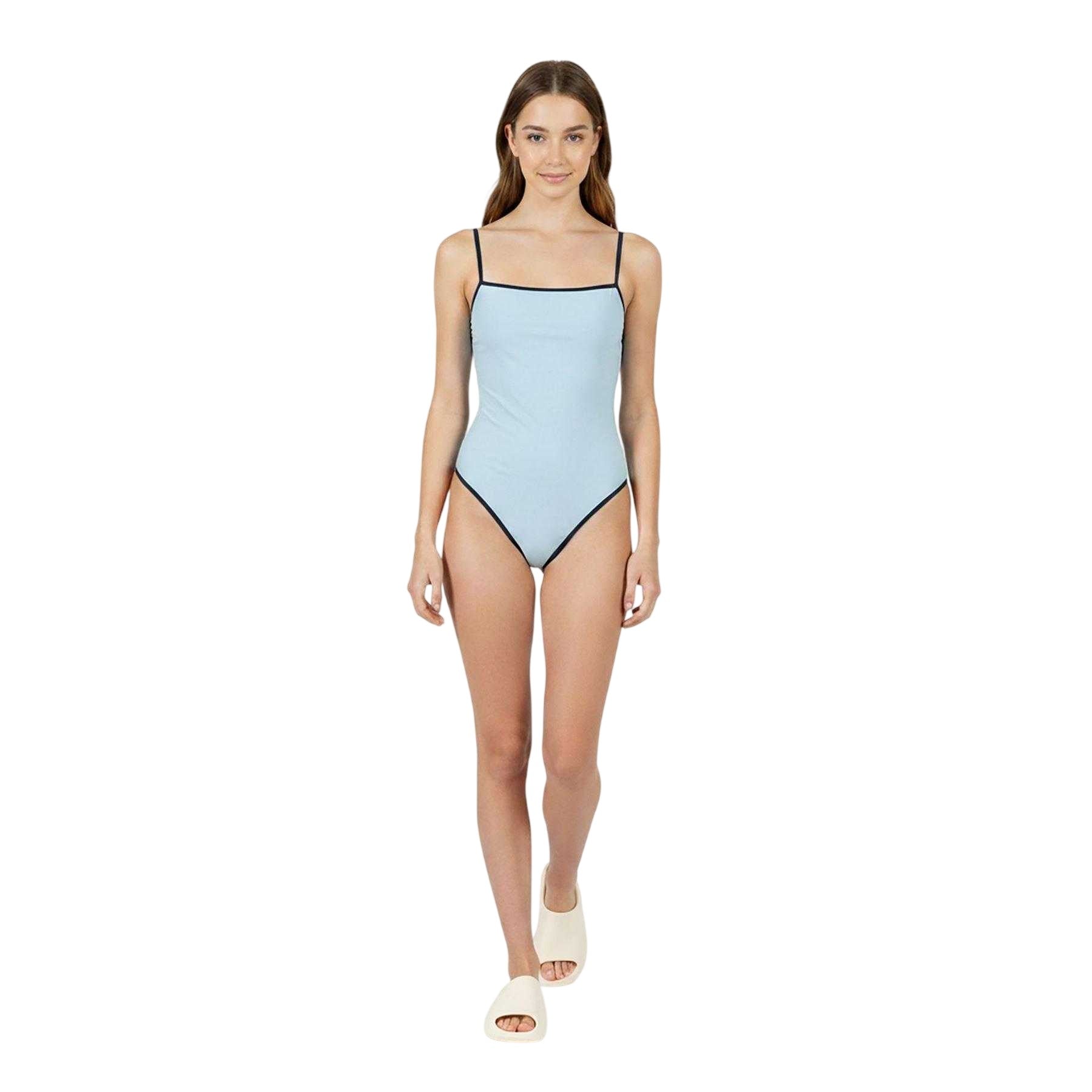 Baby Blue - Lifestyle - Jack Wills Womens-Ladies Contrast Detail One Piece Swimsuit